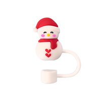 Lot de 8 capuchons en paille rouge de Noël pour tasse Stanley 10mm, accessoires réutilisables et mignons pour la fête de Noël.