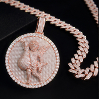 Colgante de Lujo para Hombre con Moissanita Completa, Joyería Hip Hop Brillante para Actuaciones en Escenario, Engastado a Mano en Plata S925