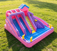 Toboggan gonflable de haute qualité, violet, trois toboggans gonflables avec piscine