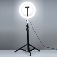Lampu Cincin Ponsel 10 Inci dengan Dudukan Tripod, Lampu Cincin Swafoto LED Bisa Diredupkan untuk Fotografi Siaran Langsung Dalam Ruangan