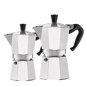 Moka Pot, macchina per caffè Espresso italiana da fornelli, 1 up caffettiera in alluminio per fornelli a Gas ed elettrici, senza BPA - Product Image 1