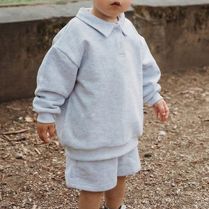 Conjuntos a juego <span class=keywords><strong>para</strong></span> <span class=keywords><strong>madre</strong></span> e hijo OEM: Sudadera polo oversize y pantalón corto, chándales con logo personalizado, conjuntos de 2 piezas, conjuntos de descanso. - Product Image 3
