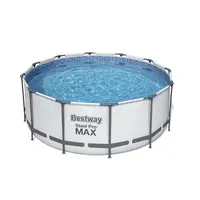 Bestway 56420 piscina con struttura in metallo di plastica piscina con staffa rotonda per famiglie 3.66m * 1.22m