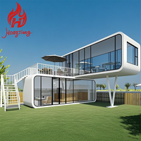 Maison préfabriquée en acier moderne, cabine insonorisée, maison modulaire, hôtel, bureau, pod avec chambre, salon, atelier