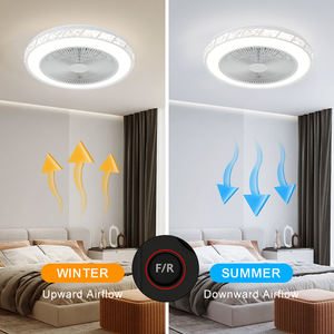 メーカー製 モダン ブレードレス シーリングファン LEDライト付き リモコン DCモーター 調光機能付き 寝室用 LEDライト シーリングファン - Product Image 4