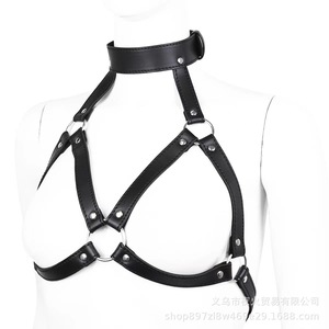 PU leather erotic <b>costumes</b>, bondage tops, breast binders, dog slave bondage games, enslavement props, sex toys. - Product Image 5