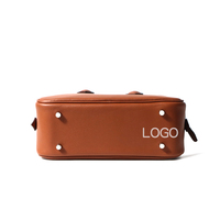 Tas Tangan Mini Kulit Sapi Asli Minimalis Vintage Mewah 100% Buatan Tangan dengan Resleting, Luas, Unisex, Dua Pegangan, Tahan Air