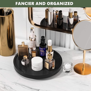 Bamboo Lazy Susan <b>Tray</b> Round 360 Degree Rotating Kitchen Spice <b>Storage</b> Minimalist Design - Product Image 3