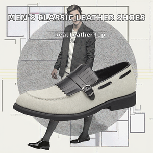 Luxury Men's Slip-On Loafers Oxford Dress Shoes Casual Formal Office & Career Wedding Summer Autumn <b>Flats</b> Genuine Leather - Product Image 2