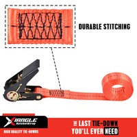 Sangle d'arrimage à cliquet Stealth antirouille certifiée TUV GS 800 kg LC noir mat 25 mm pour stand d'observation de la chasse