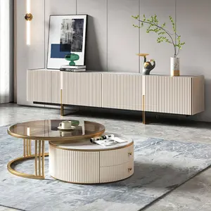 NOVA minimalistischer Stil weißer Fernseher-Stehstein-Spitzenbereich Media-Unterhaltungs-Center-Schrank für Wohnzimmermöbel