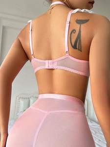 Conjunto de Lencería de Encaje de Dos Piezas para Mujer, con Delantal y Lazo, Elegante y <span class=keywords><strong>Sexy</strong></span>, para Juego de Roles, Regalo para el Día de San Valentín - Product Image 4