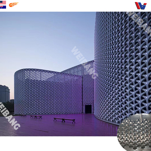 แผงตาข่ายอะลูมิเนียมอัลลอยด์แบบสั่งทำพิเศษ ทนทาน สำหรับตกแต่งผนังภายนอกโรงแรมสมัยใหม่ - Product Image 2