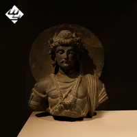 Statue de Bouddha en pierre antique sculptée à la main, style Gandhara, taille personnalisée, artisanat ancien, posture debout, pour clubs haut de gamme