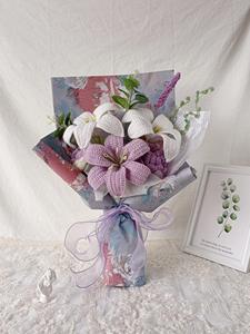 Coffret cadeau d'entreprise : Bouquet de fleurs au crochet fait main, fleurs éternelles en fil, cadeau floral pour mariage, anniversaire et Saint-Valentin - Product Image 1