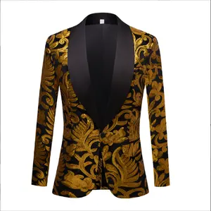 Shiny Sequin Blazer For Prom Suit Jacket Slim Fit Sport Coats Tuxedo Fashion Blazer For Wedding Banquet Men Coat