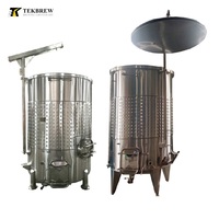 TEKBREW Cuve de fermentation à double paroi en acier inoxydable 3000L à 6000L avec couvercle flottant pour vin