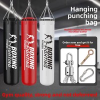 Sac de frappe suspendu en cuir microfibre robuste, durable et pré-rempli pour l'entraînement de MMA, Muay Thai, Kickboxing et Sanshou