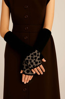 Gants tricotés à la mode à imprimé léopard, chauds et confortables, compatibles avec l'écran tactile d'un demi-doigt