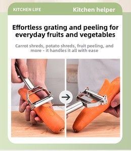 Wholesale Manual Double-Sided Peeler Multifunction Grater Julienne <b>Vegetable</b> <b>Fruit</b> Stainless Steel Potato Slicer Shredder - Product Image 4