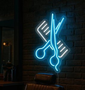 Letrero LED de Neón Personalizado para Barbería, Diseño de Tijeras y Peine, Luz de Neón para Decoración de Pared de Salón de Belleza o Tienda - Product Image 6