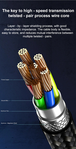 Màu Xanh A392-2 Thunderbolt 4 Tốc Độ Cao 8K 240W Bện Cặp Xoắn Microphone MP3 Nhanh Chóng Sạc Cáp USB Cho Loa Màn Hình - Product Image 6