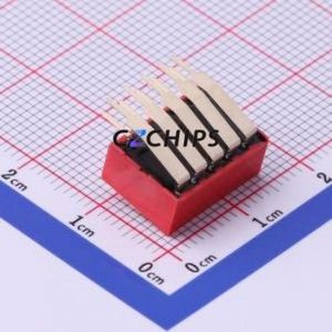 NDA-05V DIP Switch Through hole Component (THT) Switch ( Number of Switch Sections: 5 )( Lead Spacing: 2.54mm )( Color: Red ) - Product Image 2