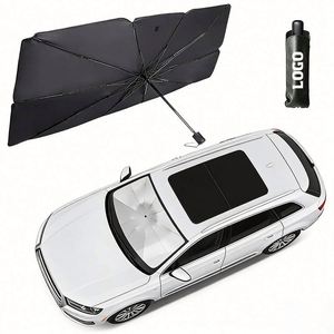 Custom Logo Printed Portable Folding Retractable Windshield for Car Front <b>Window</b> Sunshade Umbrella - Product Image 1