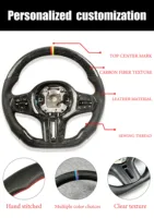 Volant en fibre de carbone forgée avec cuir perforé pour Dodge Ram 1500 2500 2019 2020 2021 TRX 2020, modification de course
