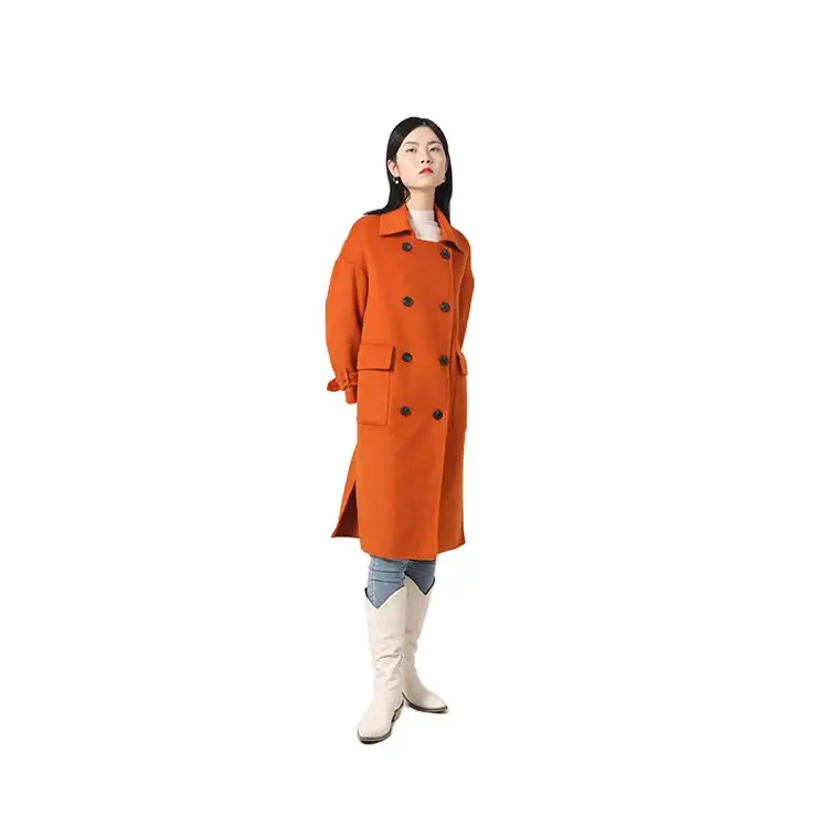 Trench Coats Mulheres quebra Vento Dupla breasted Streetwear Solto Trench Coat Vermelho