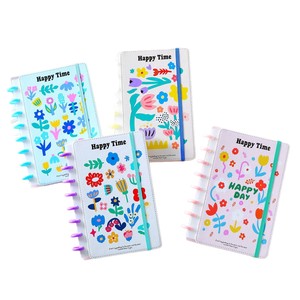 Diario Estetico Kawaii con Copertina Colorata Macaron, Chiusura Elastica, Anelli in Plastica Rimovibili <span class=keywords><strong>per</strong></span> Scrapbook e Quaderni - Product Image 5