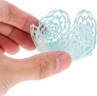 Envoltorios de papel de Chocolate cortados con láser cuadrados, decoración de papel para fiesta de boda, forro para cupcakes