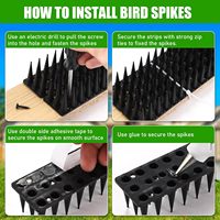 Lot de 10 pointes de clôture anti-escalade pour pigeon chat raton laveur écureuil pointes d'effarouchement d'oiseaux en plastique pour garder les oiseaux