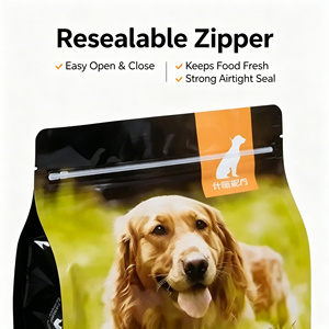 Sachet alimentaire pour animaux à fond plat, refermable avec fermeture éclair, sac en plastique autoportant, impression personnalisée pour nourriture pour chiens et chats - Product Image 4