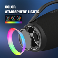 Haut-parleur Boombox Mini Haute Puissance 80W Étanche avec Micro Sans Fil Portable d'Extérieur, LED RGB et Lecteur de Musique FM (B57) - Vente Flash