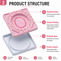Boîte à bijoux personnalisée avec insert en velours floqué, plateau en plastique pour collier, boucles d'oreilles, bague, boîte cadeau
