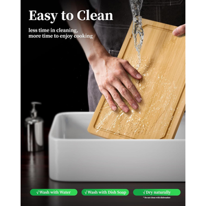 Planches <span class=keywords><strong>à</strong></span> <span class=keywords><strong>découper</strong></span> en bambou carbonisé profond, durables, lot de 3, avec rainures pour jus, <span class=keywords><strong>grande</strong></span> poignée, faciles <span class=keywords><strong>à</strong></span> utiliser, pour pizza, viande, cuisine - Product Image 6