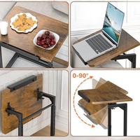 Escritorio Giratorio de Metal para Computadora/Laptop con Altura Ajustable, Mesa Auxiliar para Sala de Estar/Sofá, Modelo Minimalista en Forma de C, Calidad de Exportación