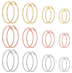 <span class=keywords><strong>Orecchini</strong></span> Hip Hop Oversize Esagerati Ipoallergenici Grandi Cerchi in <span class=keywords><strong>Acciaio</strong></span> Inossidabile Dorato Vintage per Ragazze - Product Image 2