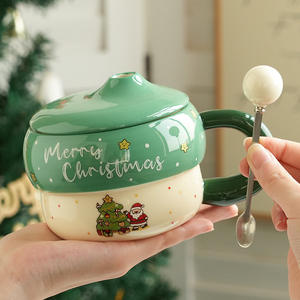 Linda Taza de cerámica navideña con alto valor de belleza, taza de agua para parejas de oficina para niñas en Casa para fiestas y regalo de <span class=keywords><strong>acompañamiento</strong></span> - Product Image 6