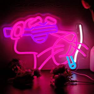 Panther Pink Neon Sign LED Gaming Wall Decor USB Powered Man Cave Dormitorio Gamer Room Cumpleaños Fiesta de Navidad Regalo Adolescentes Anime - Product Image 1