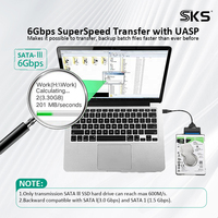 Cable Adaptador USB 3.0 Tipo A Macho a 2.5 SATA III Hembra para HDD SSD