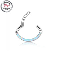 Anneaux de piercing pour le nez en forme d'œil de diamant Freya pour femmes, boucles d'oreilles en zircon opale, anneaux de nez Rook Daith tendance en titane G23