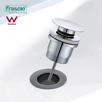 Frascio, marca de agua de latón, cromado, redondo, superventas, artículos sanitarios, lavabo, fregadero, desagüe emergente, tapón de drenaje de fácil instalación