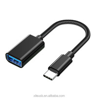 Cable Adaptador USB 2.0 OTG Colorido, Económico, de Tipo A Hembra a Tipo C Macho, Carga Rápida de 3A para Computadora e Impresora