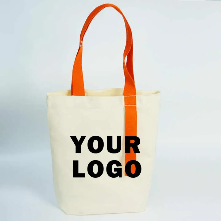 Borsa in cotone con logo personalizzato grande in tela con Logo stampato personalizzato