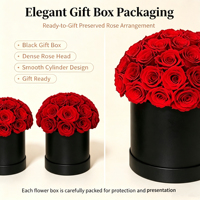 Cadeau artisanal pour la fête des mères et la Saint-Valentin, boîte à fleurs en velours avec rose éternelle, longue durée, respectueuse de l'environnement