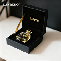 Boîte à parfum vide de luxe personnalisée, boîte cadeau en velours noir, boîte carrée pour flacon, bouchon en or, emballage cosmétique