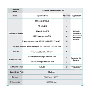 Set di Punte per Cacciavite Elettrico <span class=keywords><strong>BOSCH</strong></span> Rainbow Magic Box da 43 Pezzi, Vendita all'Ingrosso - Product Image 4
