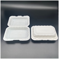 H92162 Récipients en plastique à emporter pour aliments au micro-ondes MFPP 6''X9'' blancs pour le déjeuner à emporter